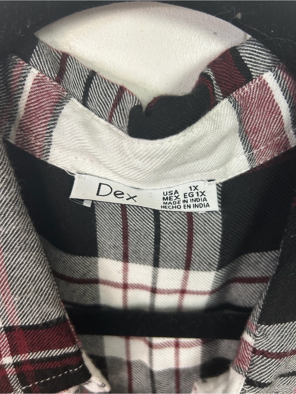 Dex Long Sleeve plaid Button Down Tunic Shirt Top Womens size 1X Soft Basic - Picture 4 of 7